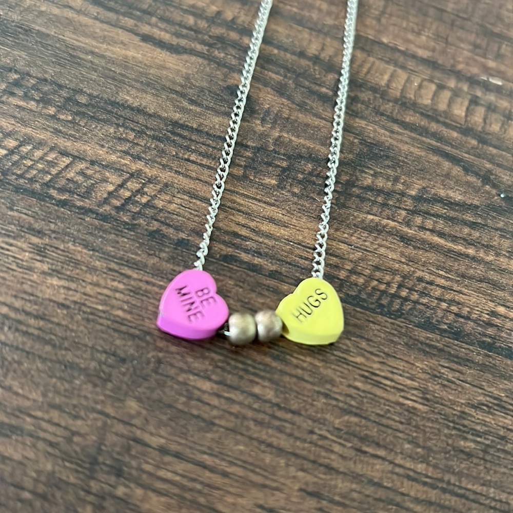 Candy Heart Silver Necklace
